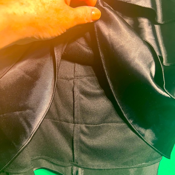 Size12 Scarlett Nite Silk Layered Black Skirt Back Zipper Very Elegant Chic - Picture 4 of 14